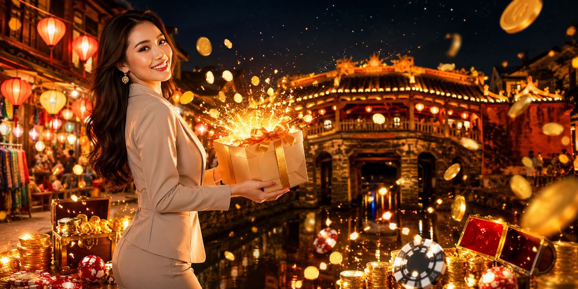 Người dùng xem tỷ lệ kèo bóng đá tại chợ đêm Hội An trên điện thoại