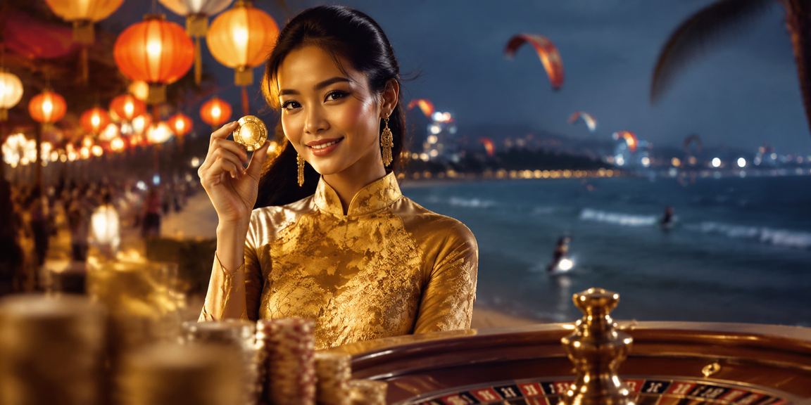 Không khí giải trí casino và cá cược thể thao tại Mũi Né với trang phục áo dài